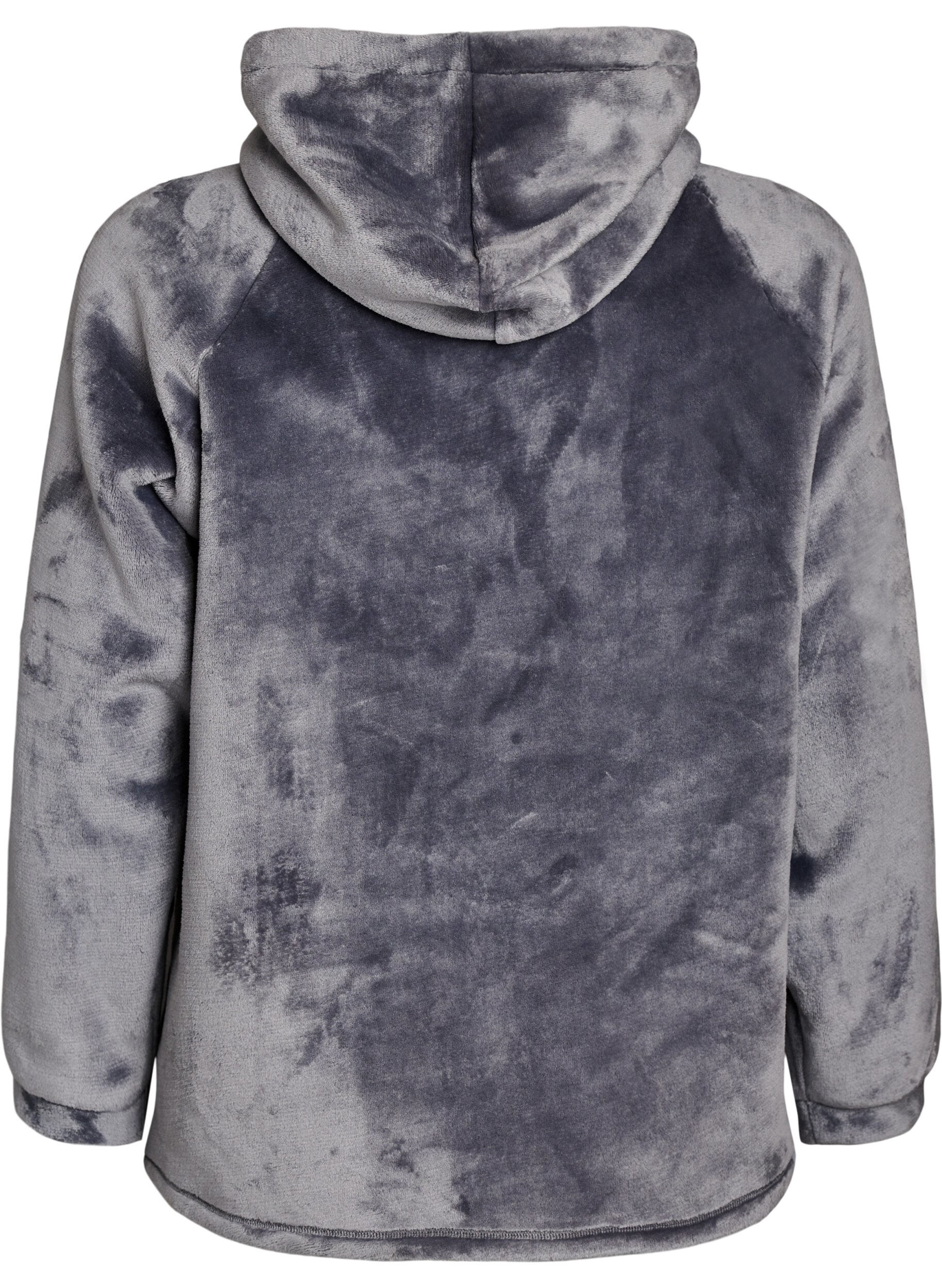 ZizziVelours hoodie met kangoeroezak, Grijs, Packshot image number 1