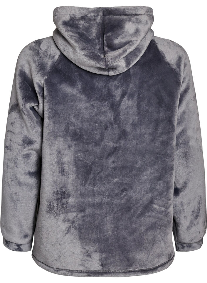 Velours hoodie met kangoeroezak, Grijs, Packshot image number 1