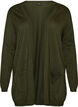Lang gebreid vest in viscosemix, Groen, Packshot image number 0