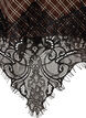 Midi-rok met kanten afwerking en ruitpatroon, Bruin, Packshot image number 3