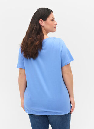 T-shirt met korte mouwen en verstelbare onderkant, Ultramarine, Model image number 1