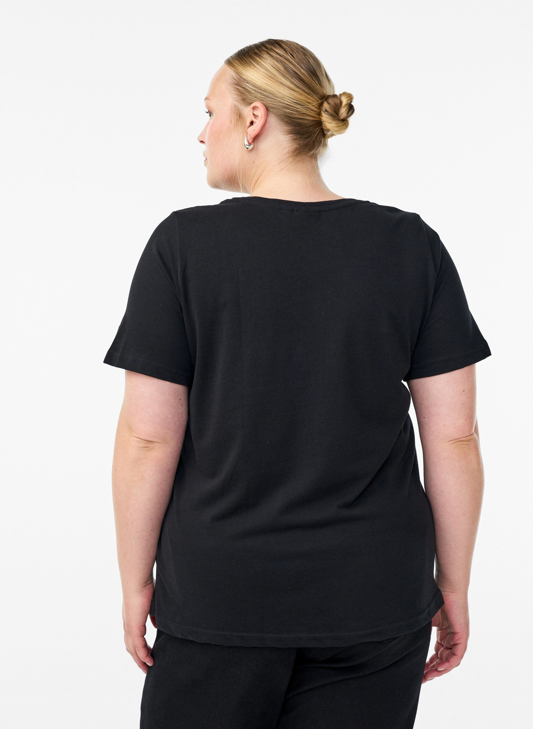 Zizzi FLASH - T-shirt met motief, Zwart, Model image number 2