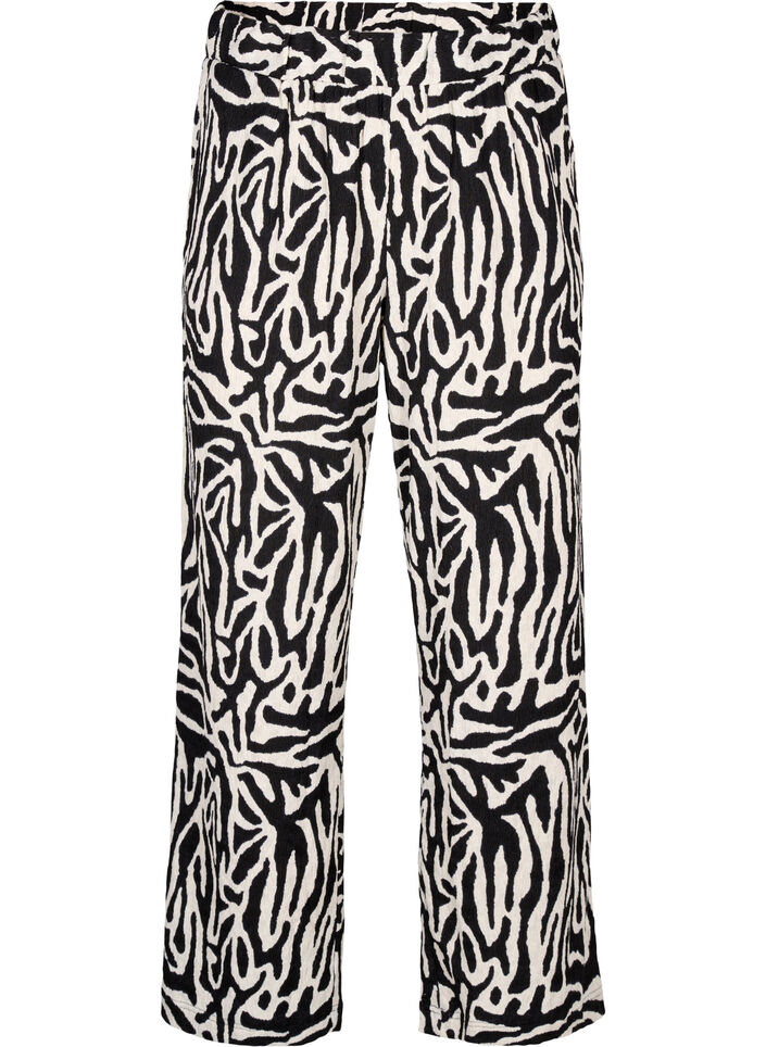 Broek met zebraprint, Zwart, Packshot image number 0