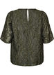 Jacquard blouse met sprankelende details en pofmouwen, Groen, Packshot image number 1