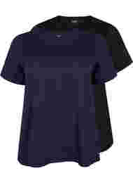 FLASH - 2-pack T-shirts met ronde hals, Navy Blazer/Black