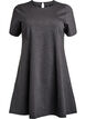 Jersey jurk met korte mouwen en A-lijn., Grijs, Packshot image number 0