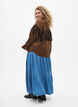 Denim maxi rok met ruches, Blauw, Model image number 1