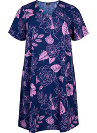 FLASH - V-hals jurk met bloemenprint, Medieval Blue Flower