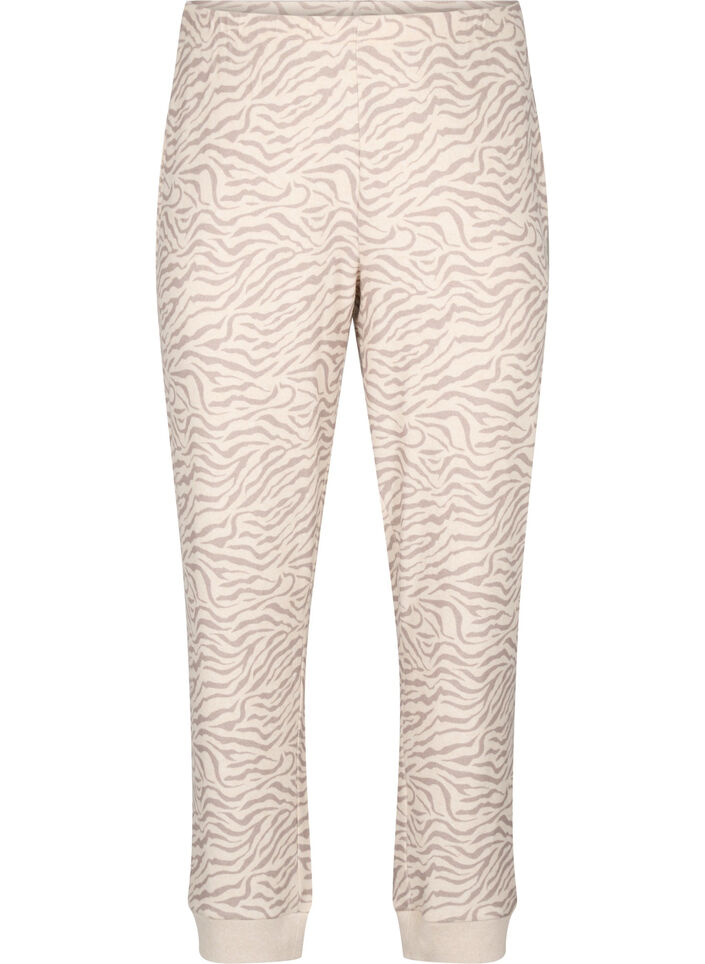 Velours broek met print, Pink Tint AOP, Packshot image number 0