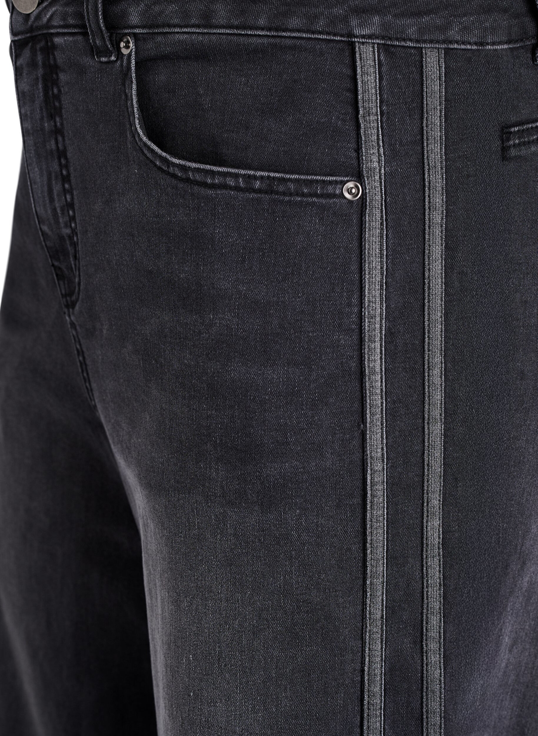 ZizziWide fit jeans met verticale denimdetails, Grijs, Packshot image number 2
