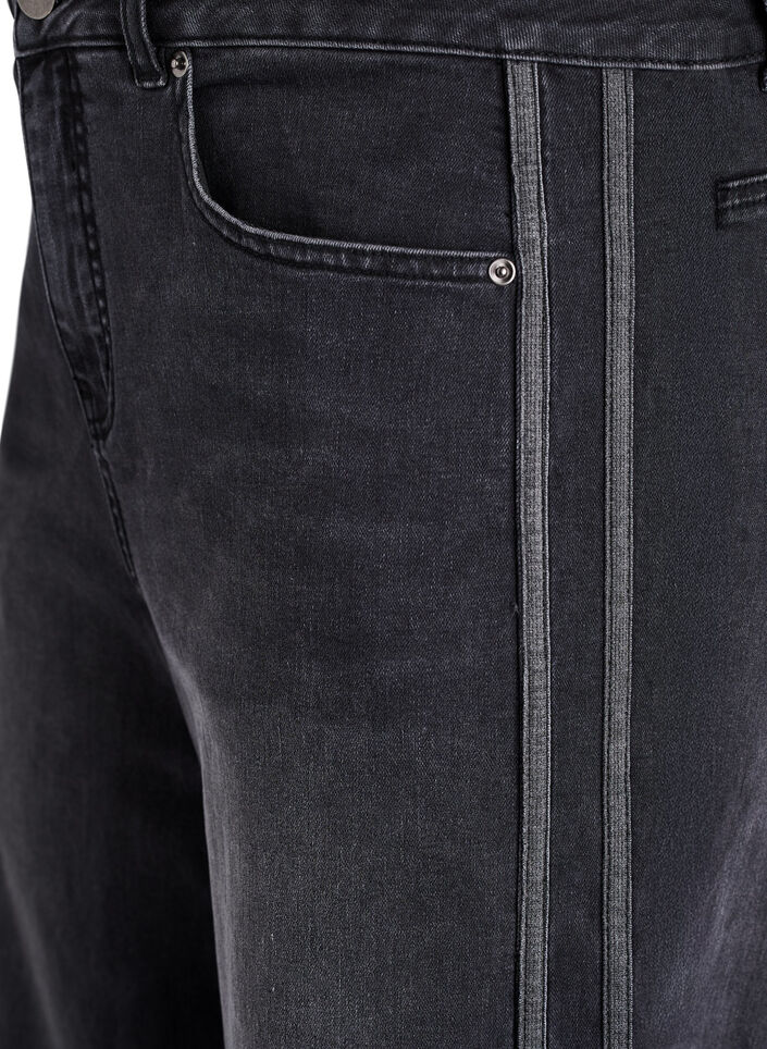 Wide fit jeans met verticale denimdetails, Grijs, Packshot image number 2