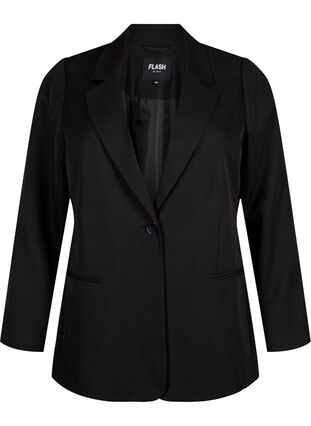 FLASH - Eenvoudige blazer met knoop, Black, Packshot image number 0