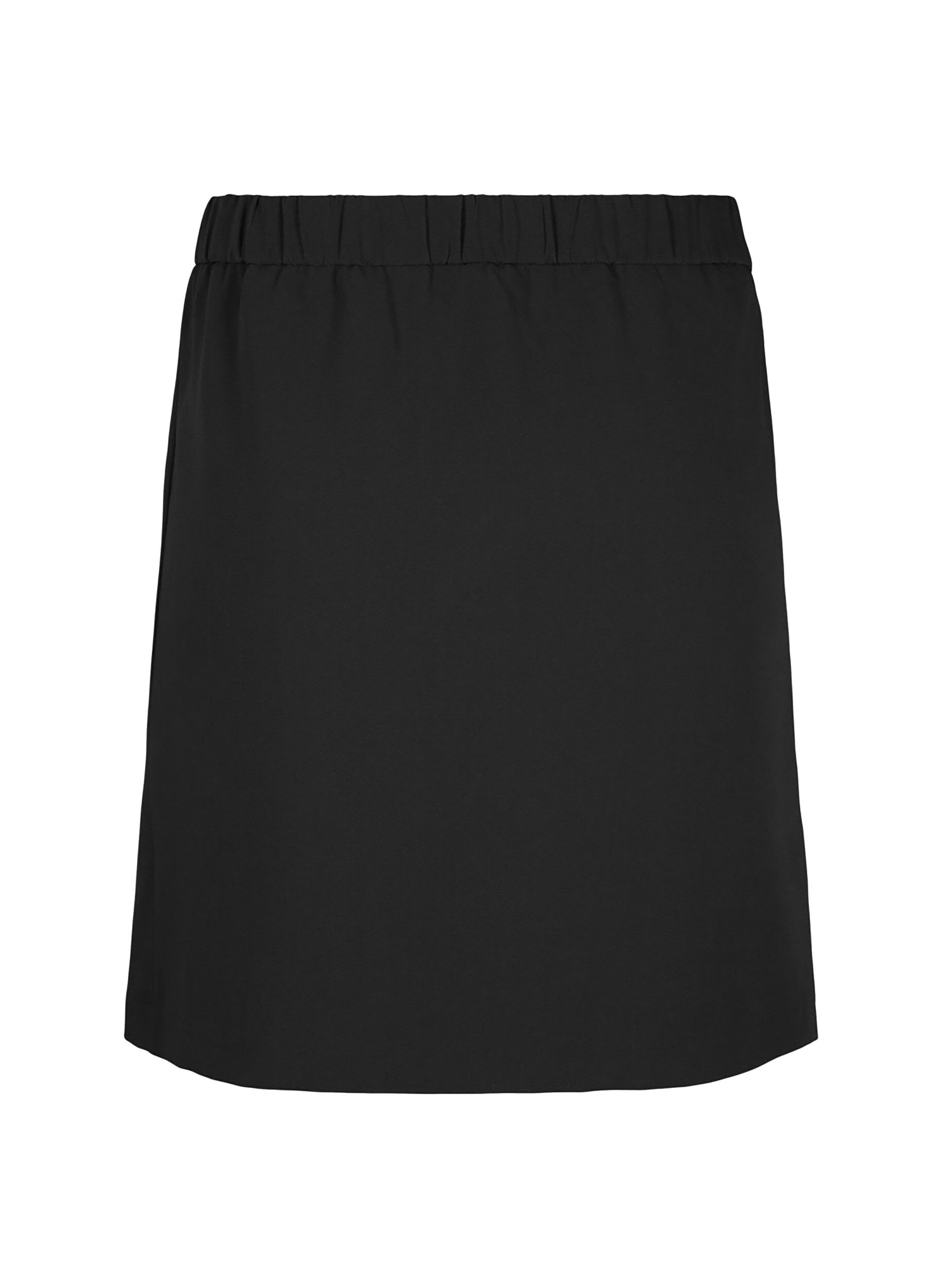 Zizzi Korte rok met elastische taille aan de achterkant, Black, Packshot image number 1