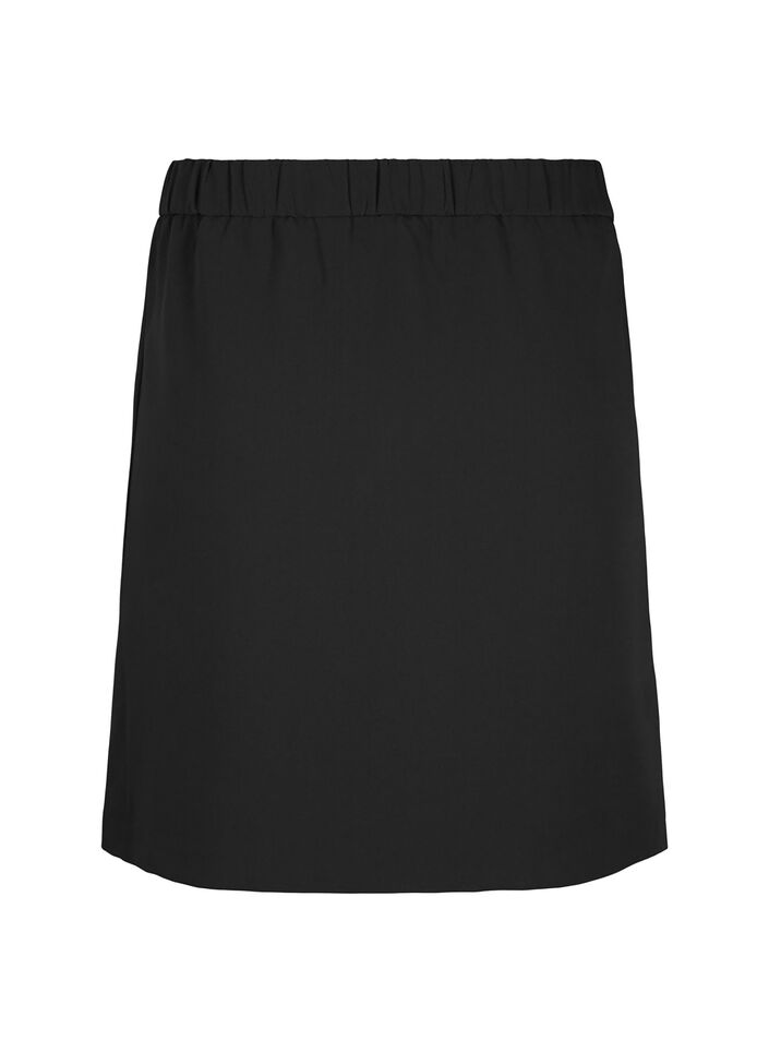 Korte rok met elastische taille aan de achterkant, Black, Packshot image number 1