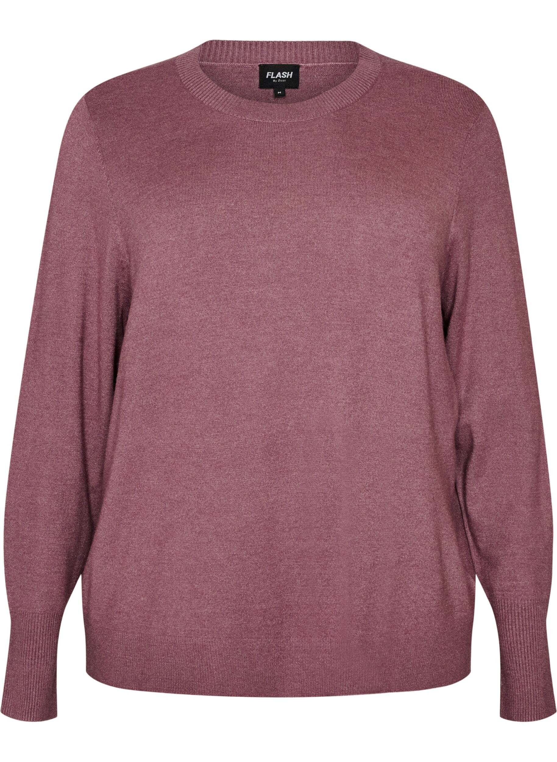 ZizziGebreide blouse met ronde hals, Roze, Packshot image number 0