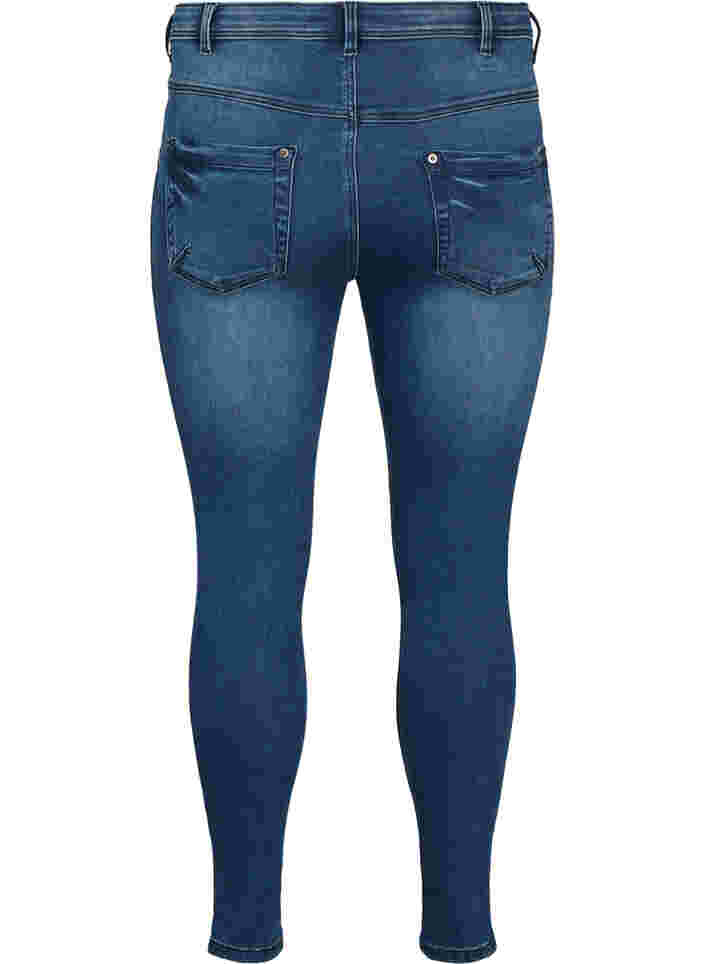 Cropped Amy jeans met rits, Dark blue denim, Packshot image number 1