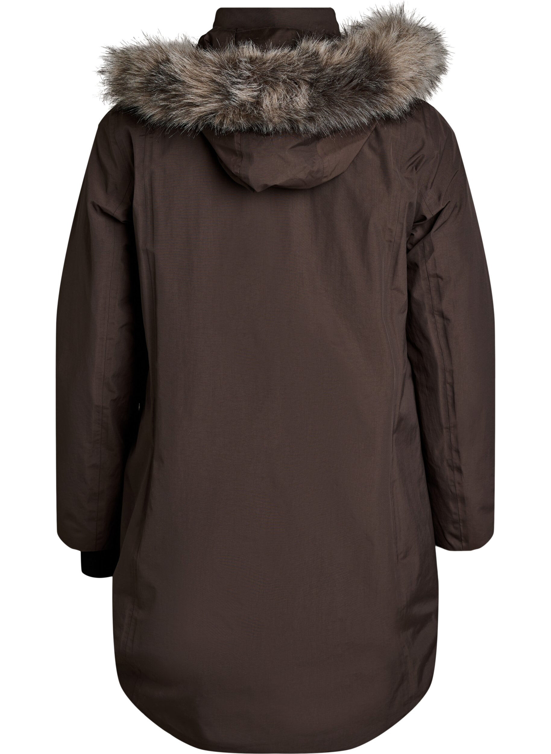 ZizziWaterdichte parka met capuchon, Bruin, Packshot image number 1