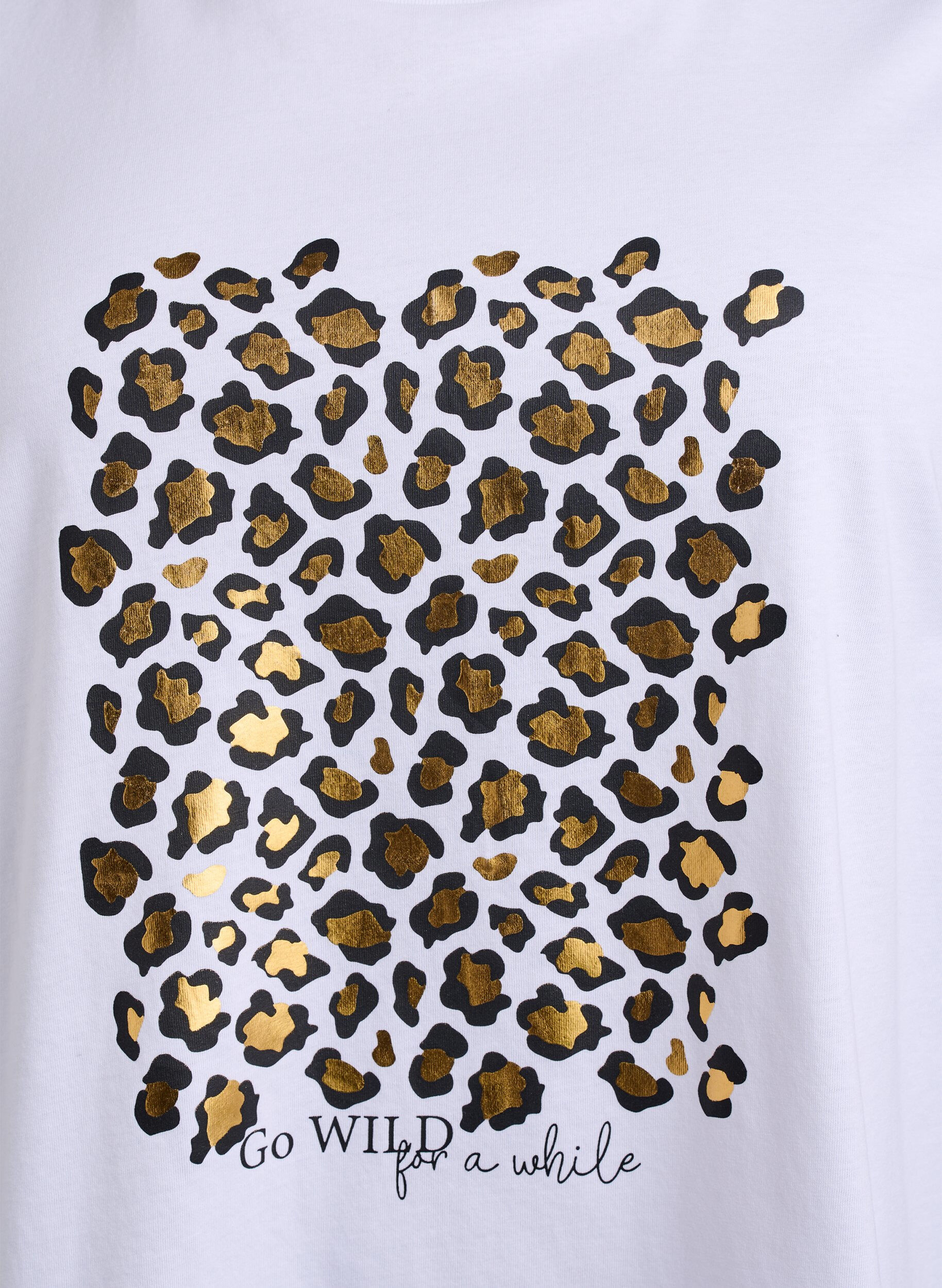 Zizzi T-shirt met luipaardprint, Bright White w. Leo, Packshot image number 2
