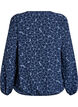 Blouse met lange mouwen met bloemenborduursel, Blauw, Packshot image number 1