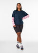 T-shirt met een sportieve gelaagde look, Blauw, Model image number 1