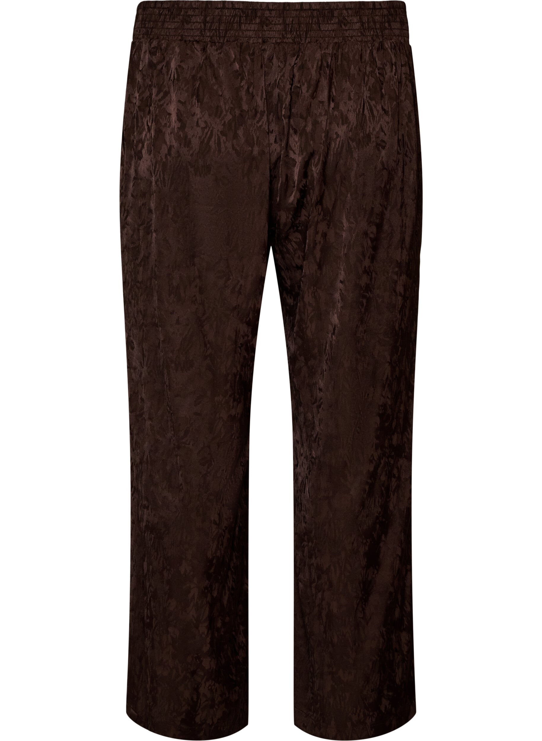 ZizziLosse broek met paisleypatroon en hoge taille, Bruin, Packshot image number 1