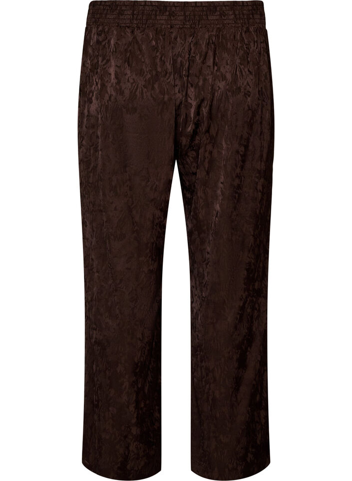Losse broek met paisleypatroon en hoge taille, Bruin, Packshot image number 1