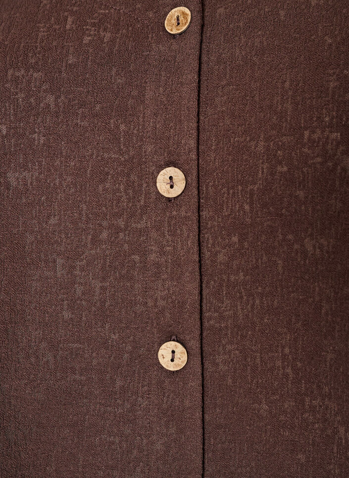 Katoenen blouse met structuur en knoopsluiting, Bruin, Packshot image number 2