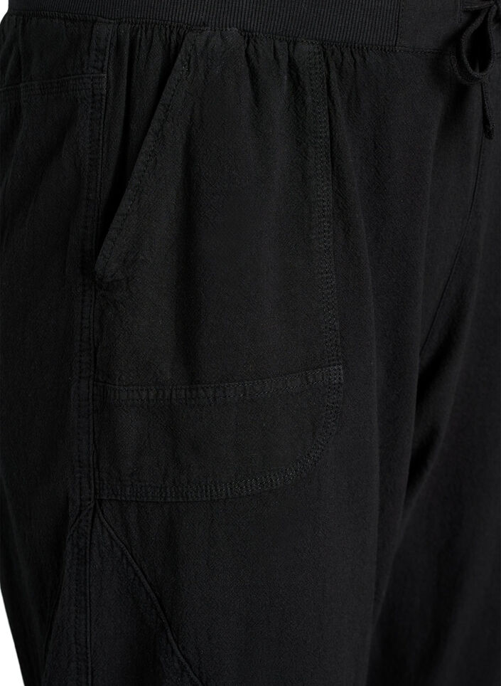 Katoenen Capri-broek, Zwart, Packshot image number 2
