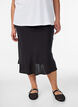 Viscose rok met een elastische taille, Zwart, Model image number 3