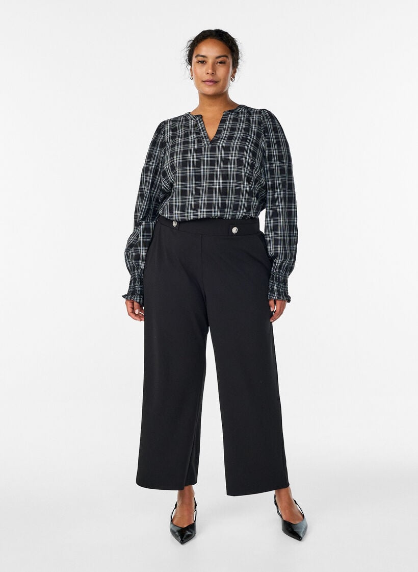Losse broek met zakken, Zwart, Model image number 0