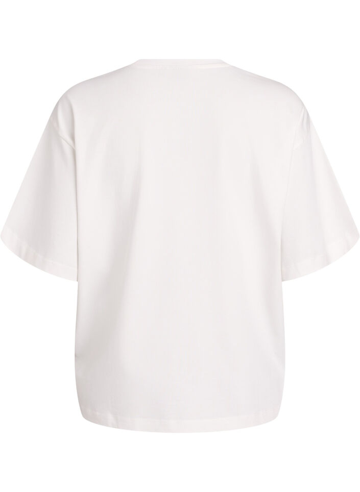 Oversized T-shirt met halflange mouwen, Wit, Packshot image number 1