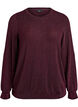Blouse met visgraatpatroon en glinsterend garen, Donker Bordeaux, Packshot image number 0