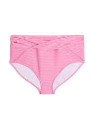 Bikinibroekje met hoge taille en gekruiste bandjes, Roze