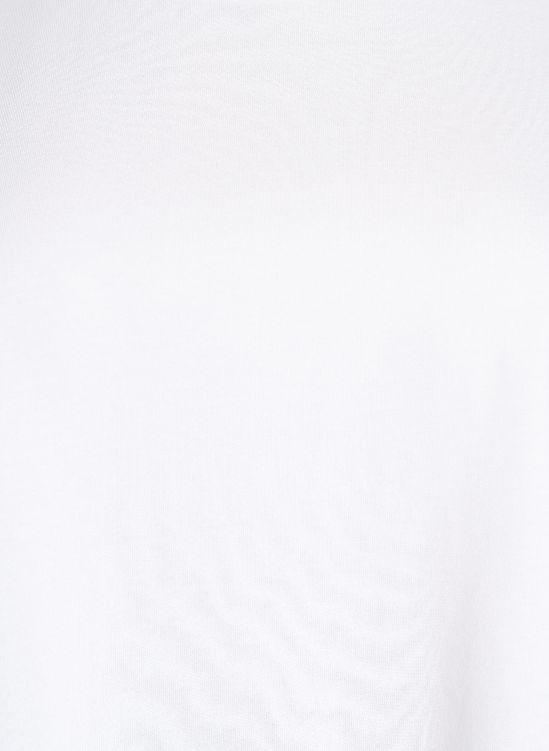 Zizzi Boxy katoenen T-shirt, Wit, Packshot image number 2