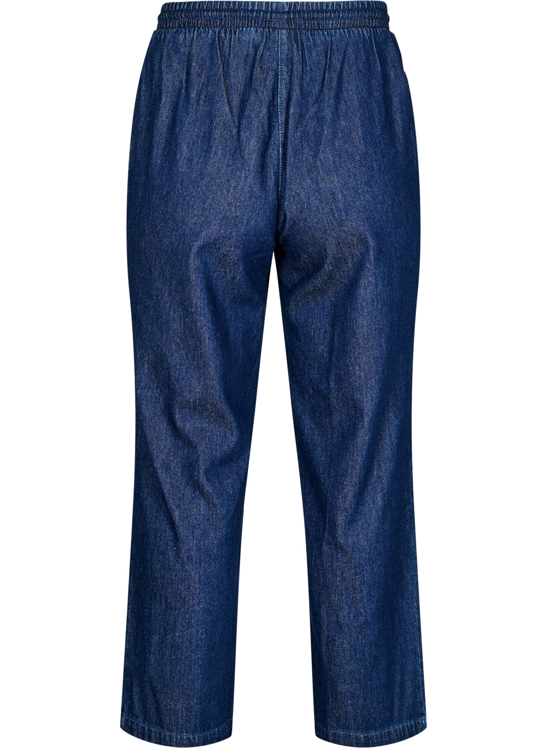 Zizzi Jeans met rechte pasvorm en elastische taille, Blauw, Packshot image number 1