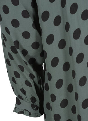 Lange viscose blouse met stippen, Thyme Dot, Packshot image number 3