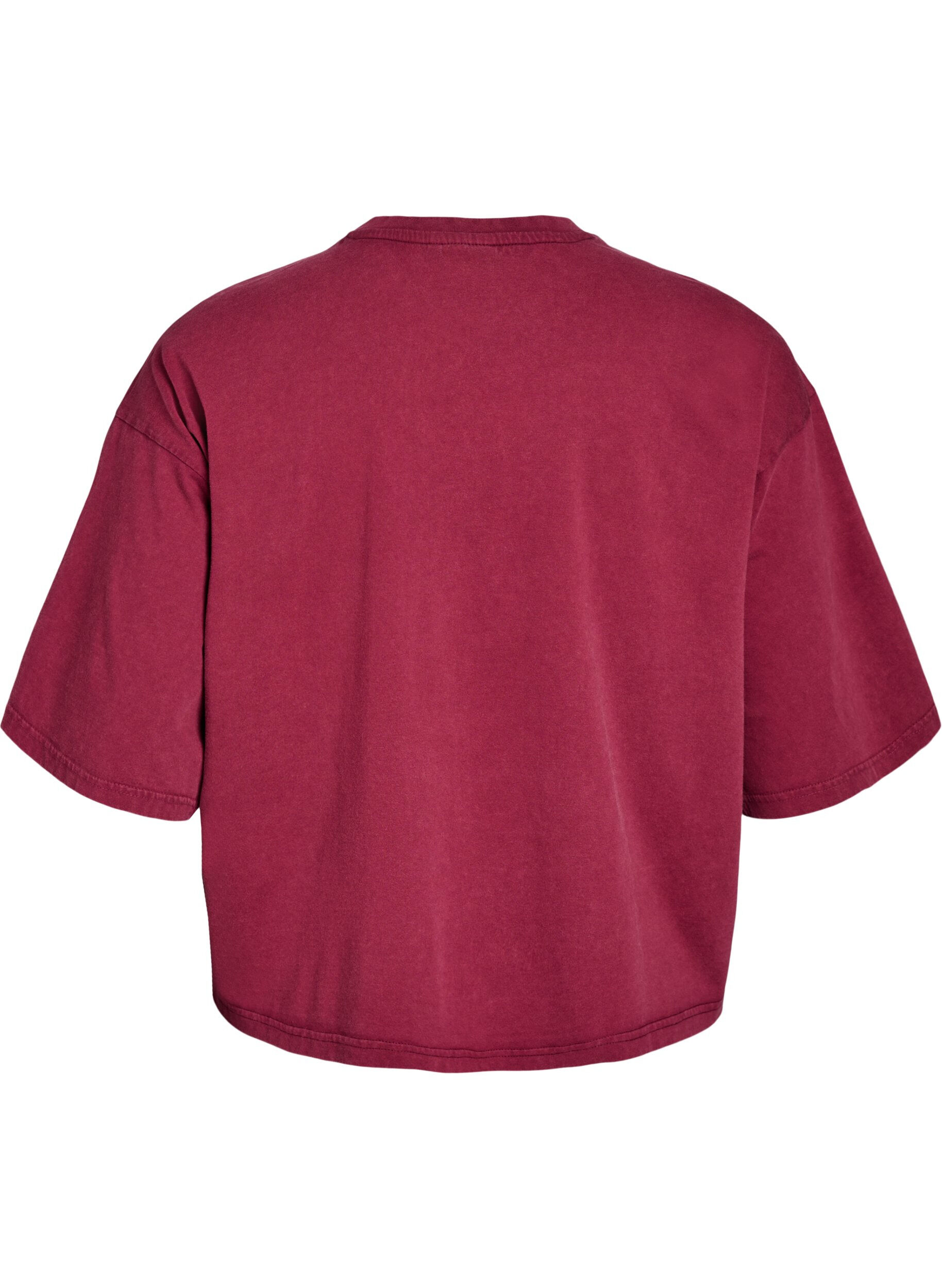 Zizzi Kort T-shirt met een losse pasvorm, Donker Bordeaux, Packshot image number 1