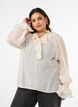 Viscose blouse met ruches en lange mouwen, Vanille, Model image number 0