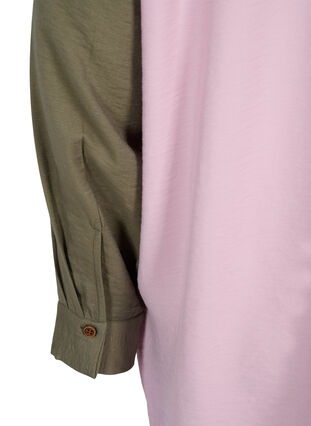 Color-block blouse van viscosemix, Pink Blocking, Packshot image number 2