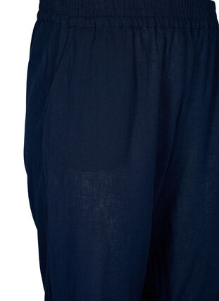 Effen katoenen broek met linnen, Navy Blazer, Packshot image number 2