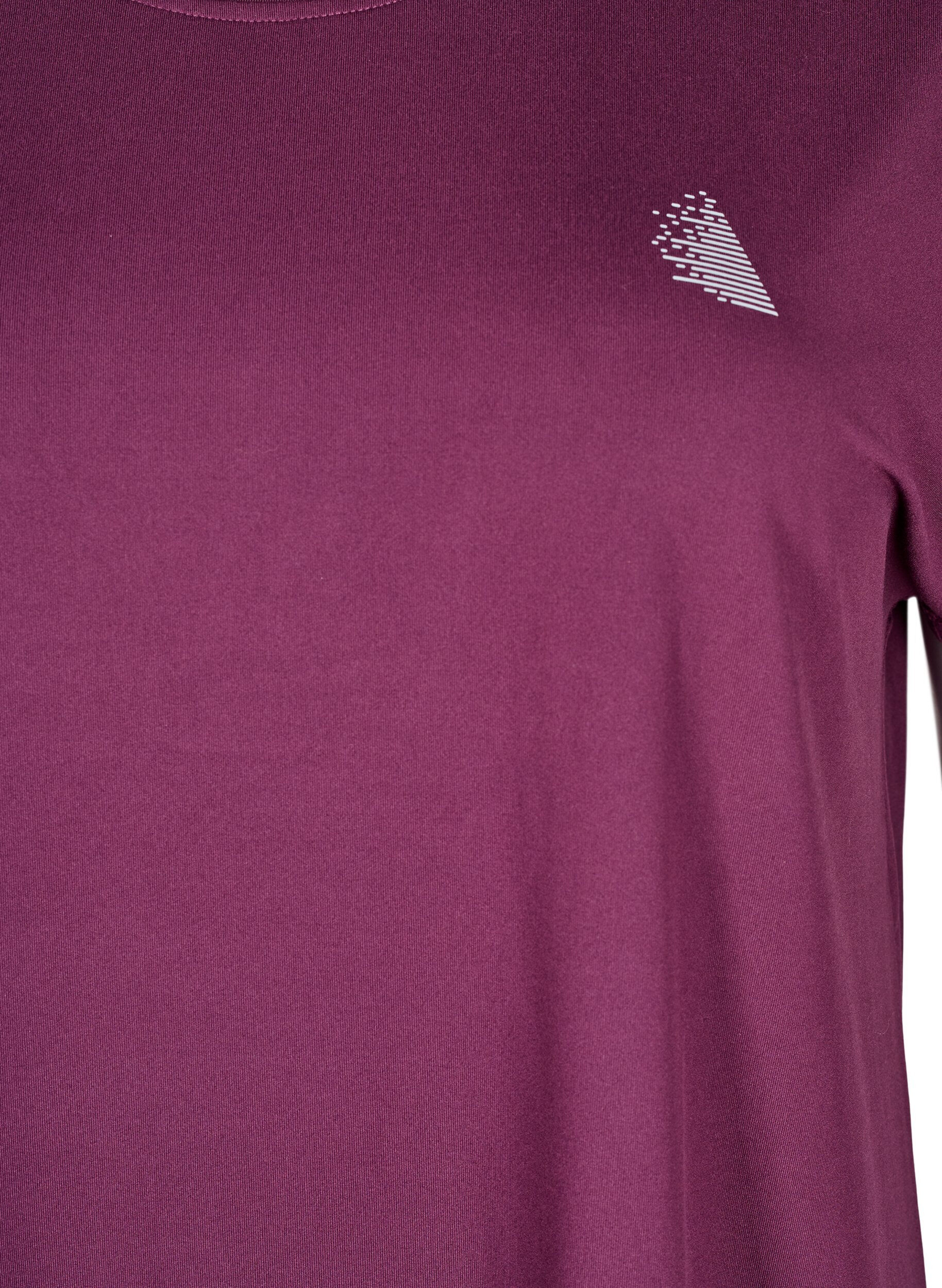 Zizzi Effen gekleurd T-shirt voor sporten, Paars, Packshot image number 2
