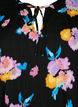 Jurk met korte pofmouwen en bloemenprint, Black w. flower AOP, Packshot image number 2