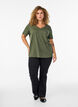 T-shirt met korte mouwen en v-hals, Groen, Model image number 1