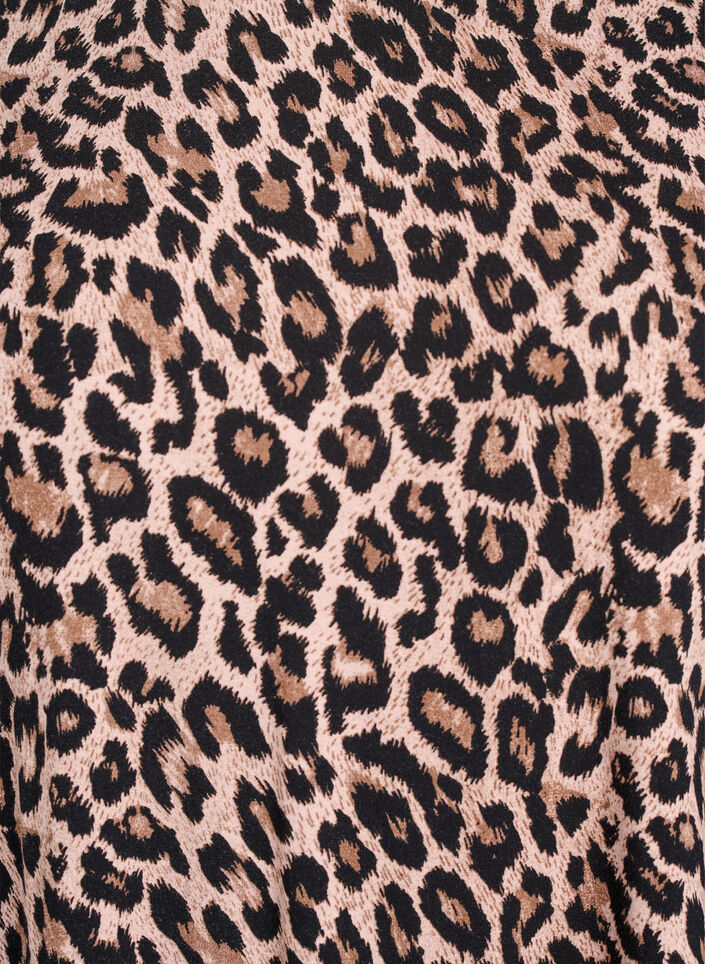 Blouse met lange mouwen en luipaardprint, Bruin, Packshot image number 2