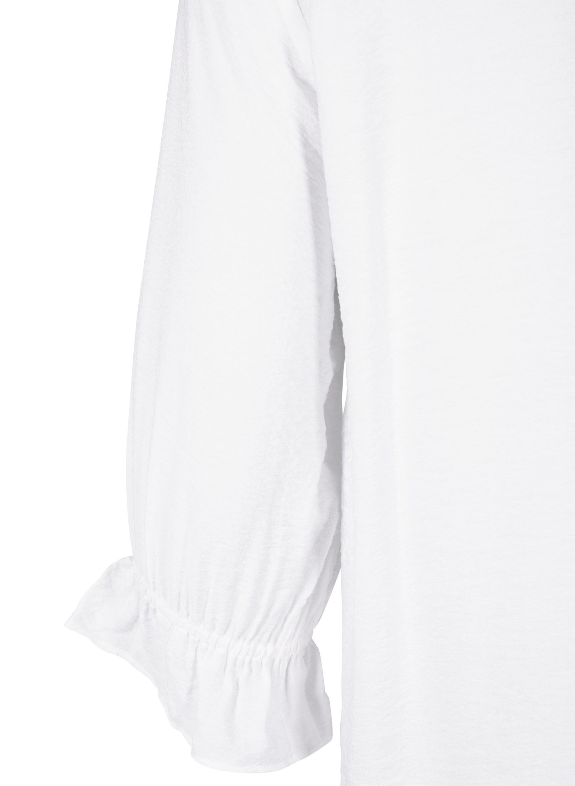 Zizzi Lang viscose shirt met kanten detail, Bright White, Packshot image number 3