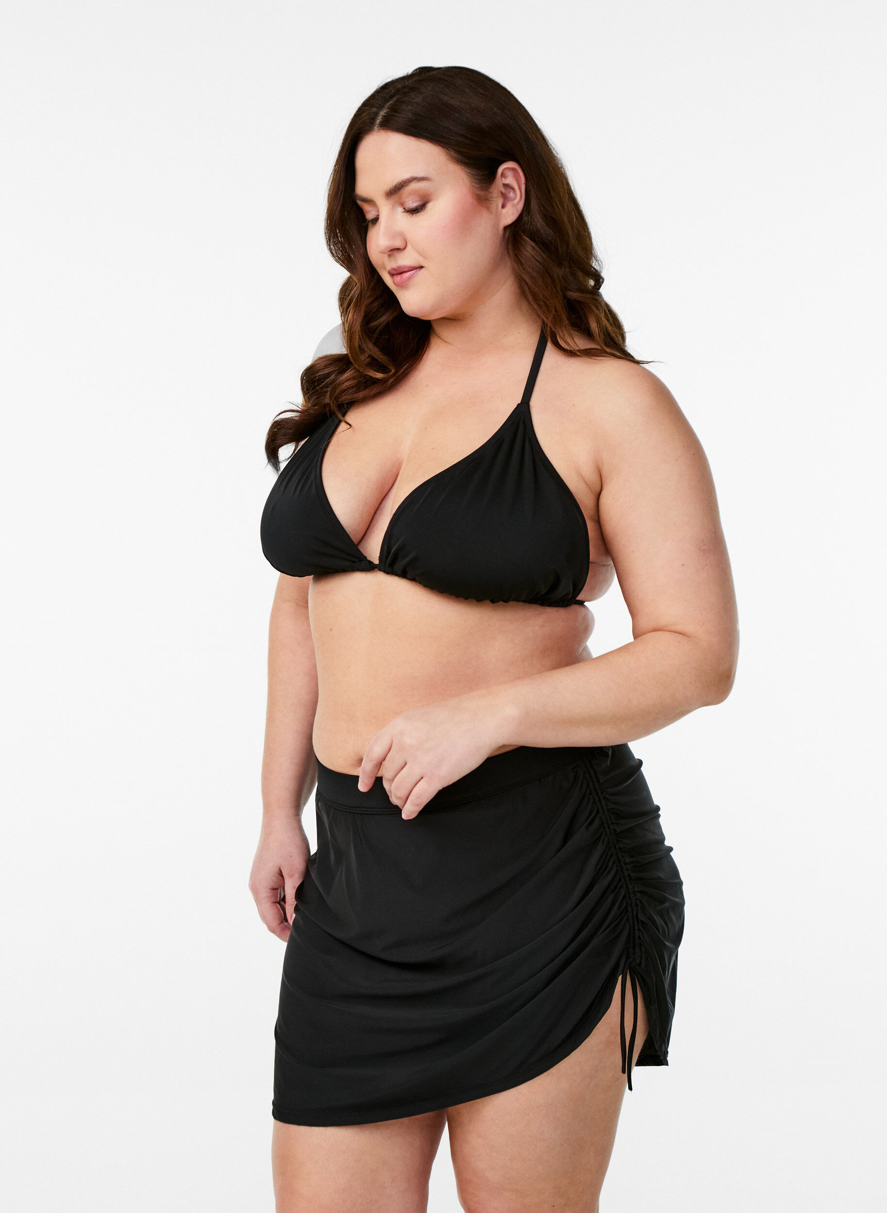 Zizzi Bikinirok met vastzittende slip, Zwart, Model image number 0