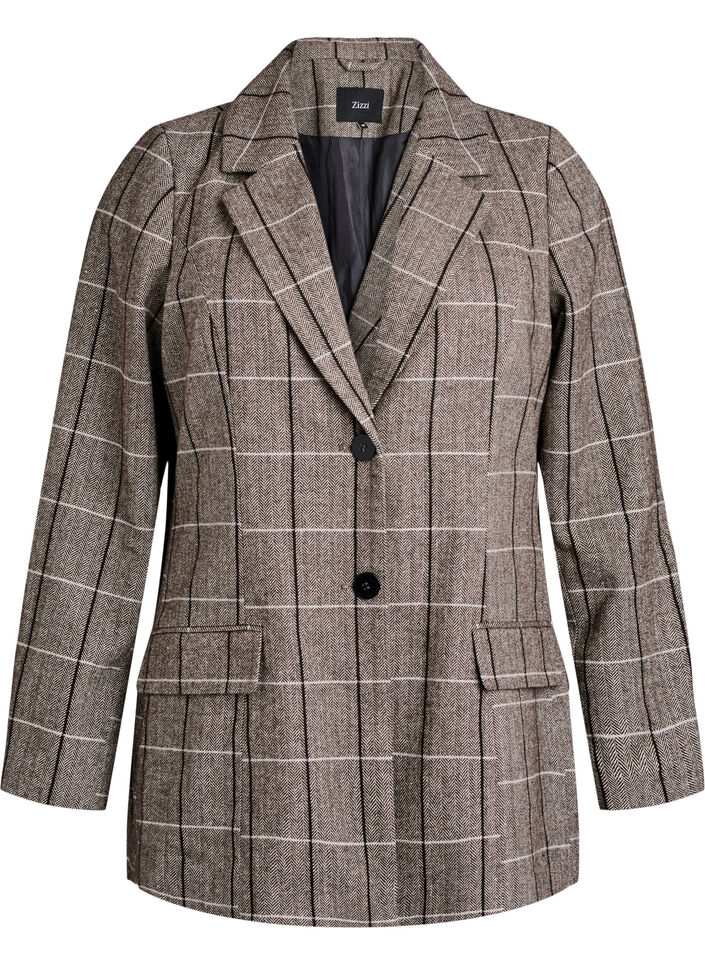 Klassieke geruite blazer, Grijs, Packshot image number 0