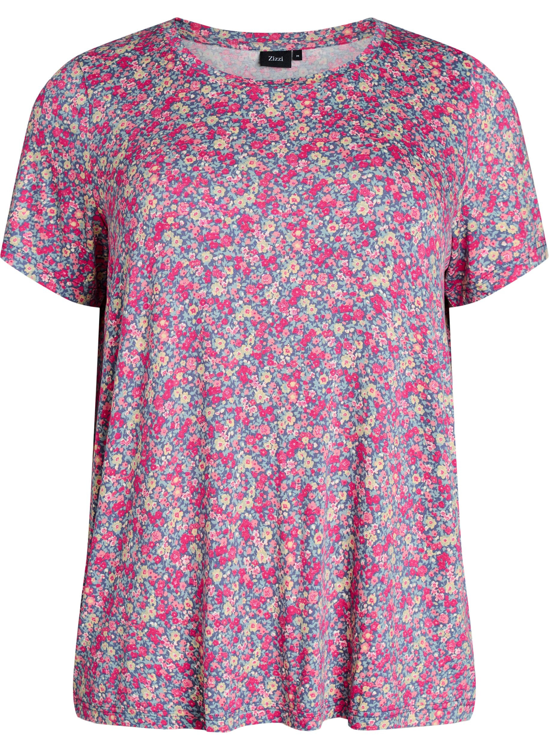 Zizzi T-shirt met bloemenprint, Roze, Packshot image number 0