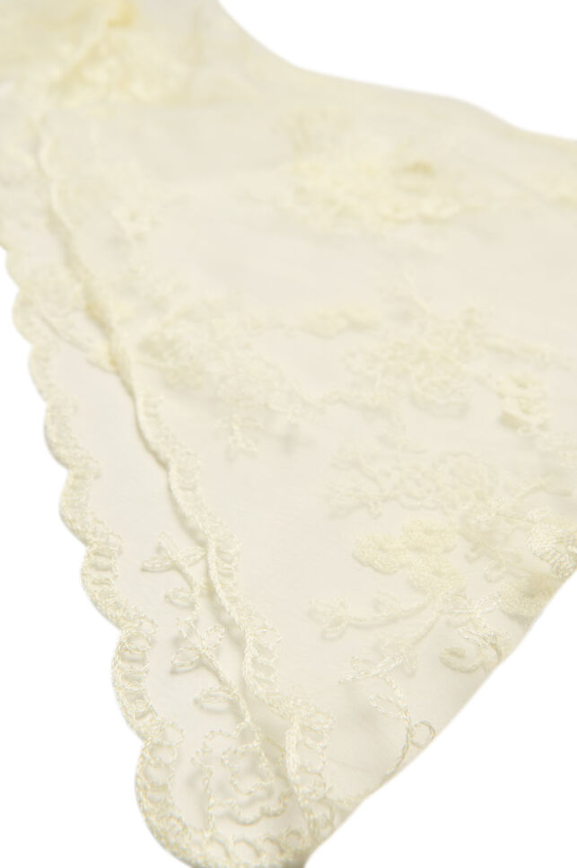 Driehoekige kanten sjaal, Beige, Packshot image number 1
