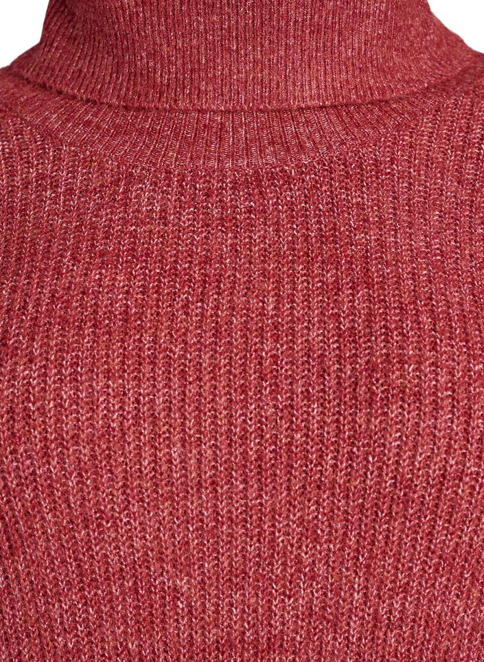 Gebreide jurk met col, Rood, Packshot image number 2